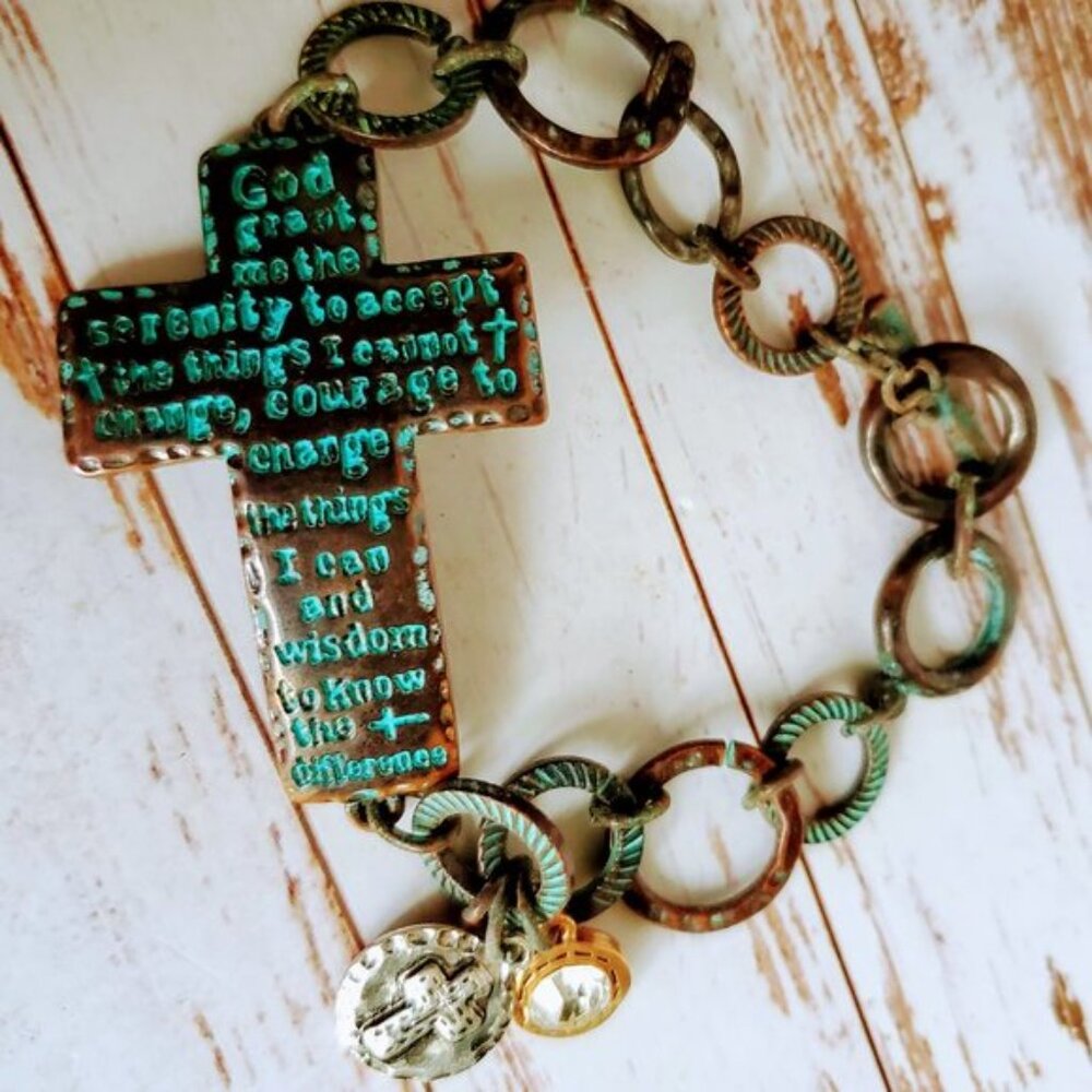 Tri-Tone Serenity Prayer Bracelet